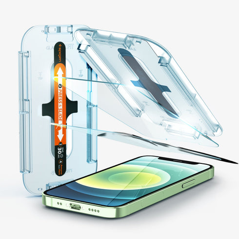 AGL01791 - iPhone 12 Pro Max Screen Protector EZ FIT GLAS.tR SLIM showing the tray